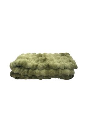 Minky Couture Premium Cloud Fern Green Faux Fur Throw Blanket 50x60